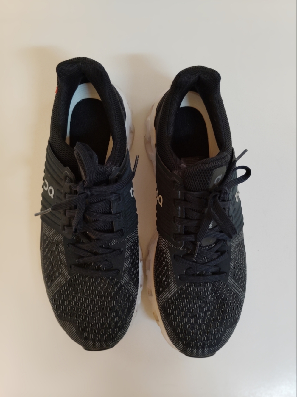 On Cloud Women's Black and White Running Sneakers - Picture 2 of 8